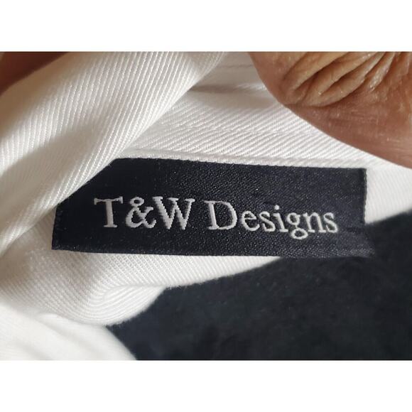 T&W Designs Womens White Tencel Collared Long Sleeve Button Down Casual Shirt XS - Picture 9 of 12